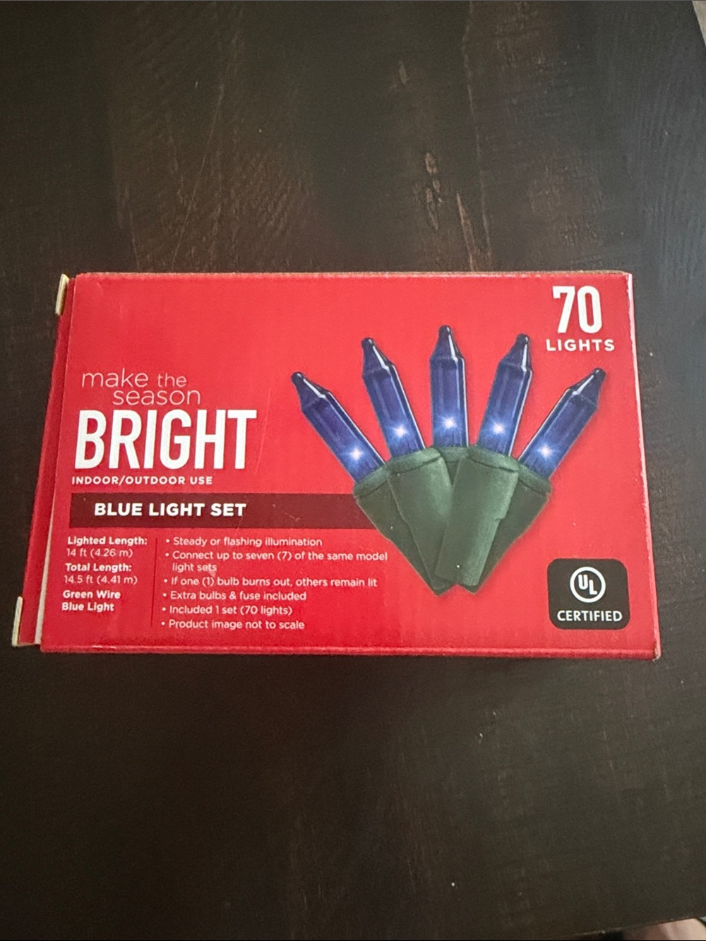 New Blue Holiday Light Set - 70 Lights